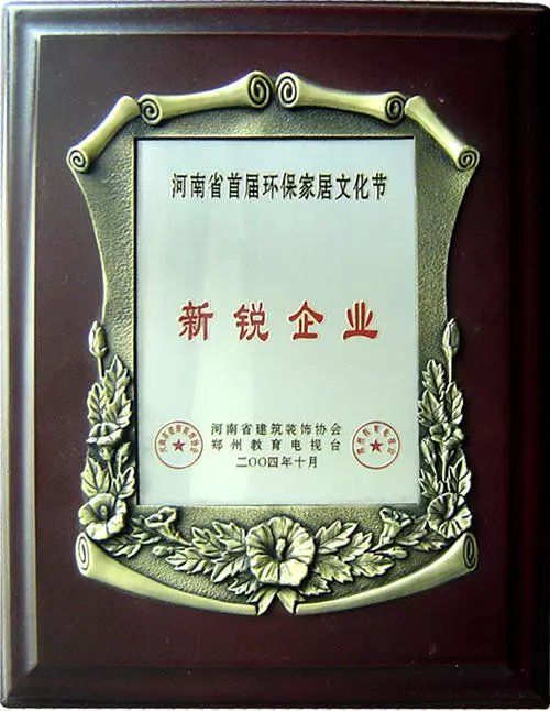 河南省首屆環(huán)保家居文化節(jié)《新銳企業(yè)》